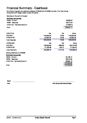 Cashbook Summary APR25 - MARCH26